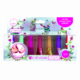 LUKKY Peel-off nail polish "Confetti" series, set of 7 x 0.19 fl.oz.