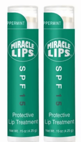 Miracle Lips SPF 15 Lip Balm and Protective Treatment, TWO Pack, 0.30 oz